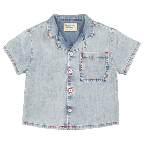 Piupiuchick Hawaiian Shirt Blue Light Denim