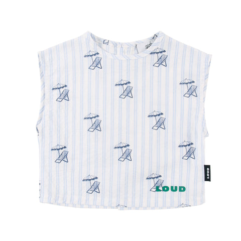 Loud Apparel Spiaggia Baby Top Relaxed Box Fit Deckchair Aop