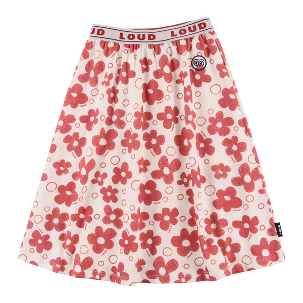 Loud Apparel Perfume Skirt Midi Flower Aop