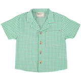 Piupiuchick Hawaiian Shirt Green & Ecru Checkered