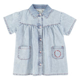 Piupiuchick Short Dress Blue Light Denim
