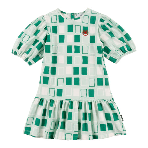 Loud Apparel Flavor Dress Loose Fit 3/4 Sleeve Abstract Check Aop