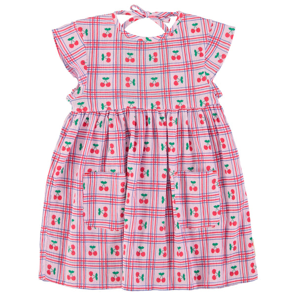 Piupiuchick Short Dress Lilac W/ Cherries Allover