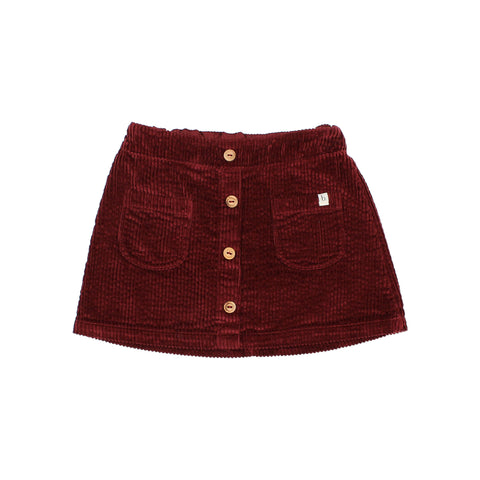 Buho Corduroy Skirt Burgundy