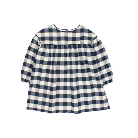 Buho Gingham Dress Navy