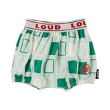 Loud Apparel Latte Baby Bloomers Relaxed Fit Abstract Check Aop