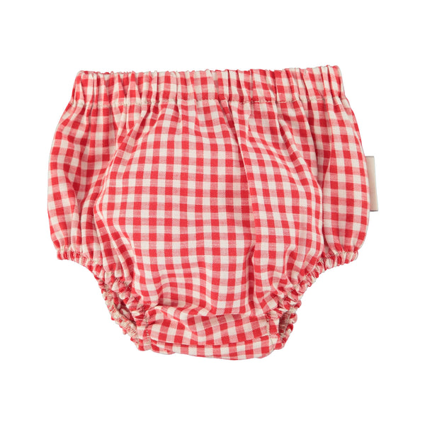Piupiuchick Baby Bloomers Red & Ecru Checkered