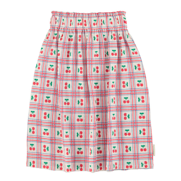 Piupiuchick Long Skirt Lilac W/ Cherries Allover