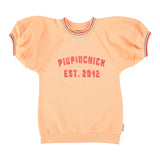 Piupiuchick Knee-Lenght Sweatshirt Dress Peach "Piupiuchick" Print