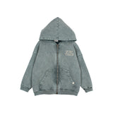 Buho Fleece Hoodie Zip Slate Green