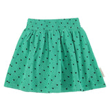 Piupiuchick Knee-Lenght Skirt Green W/ Black Hearts Allover