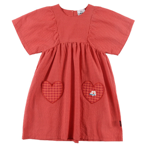 Loud Apparel Breeze Dress Loose Fit Red Check