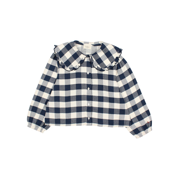 Buho Gingham Blouse Navy
