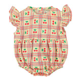 Piupiuchick Sleeveless Baby Romper Lilac W/ Cherries Allover