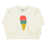 Piupiuchick Sweatshirt Ecru W/ Ice Cream Print