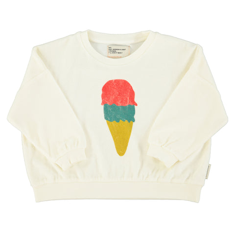 Piupiuchick Sweatshirt Ecru W/ Ice Cream Print