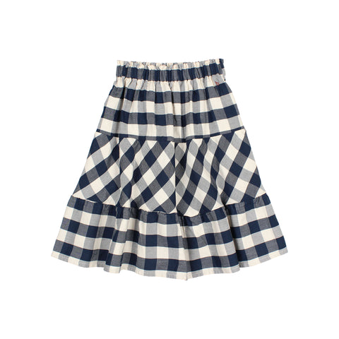 Buho Gingham Maxi Skirt Navy