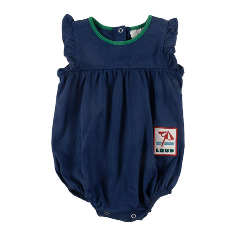 Loud Apparel Ginestro Baby Girl Romper Navy Washed