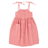 Piupiuchick Short Dress Red & Ecru Checkered
