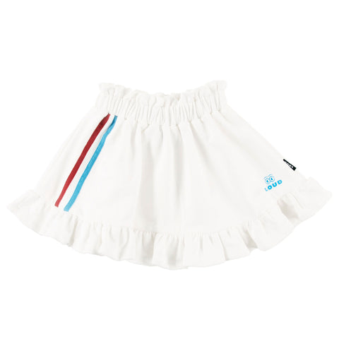 Loud Apparel Grotta Mini Skirt Elastic Waist Gardenia