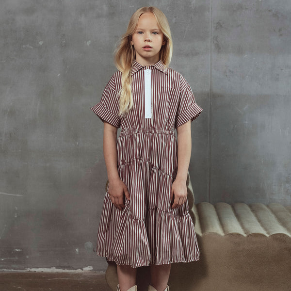 Unlabel Claire Dress Ruby/Milk Stripes
