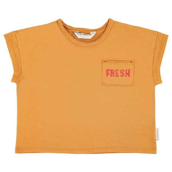 Piupiuchick T'Shirt Camel W/ Strawberry Print