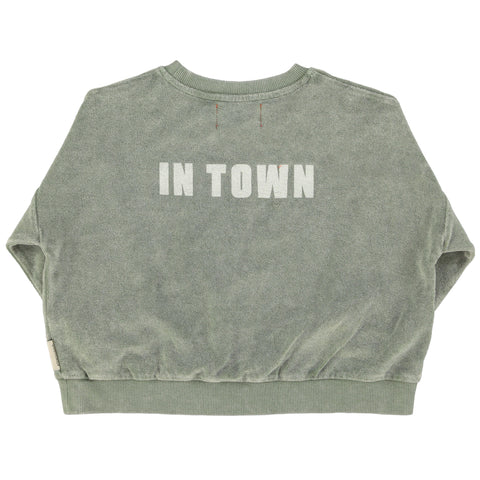 Piupiuchick Sweatshirt Washed Green W/ "Best Friend" Print