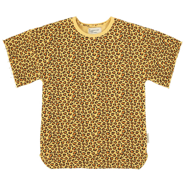 Piupiuchick T-Shirt Dress Mustard Animal Print