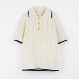 Popelin Blue Ribbed Polo Shirt ||17.5