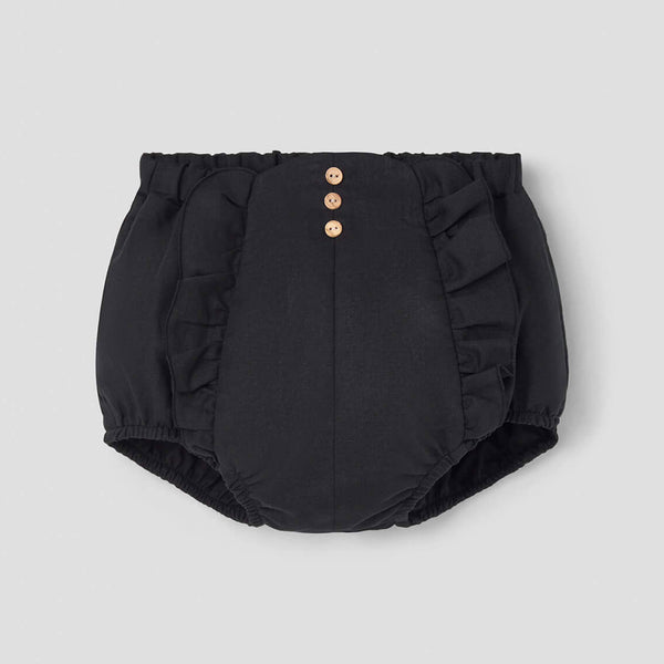 Popelin Black High Waist Flat Front Culotte ||29.3