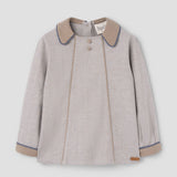 Popelin top grey herringbone panelled || 20.2