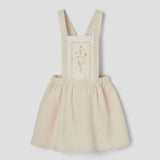 Popelin Off-White Short Skirt With Embroidered Bid ||23.1