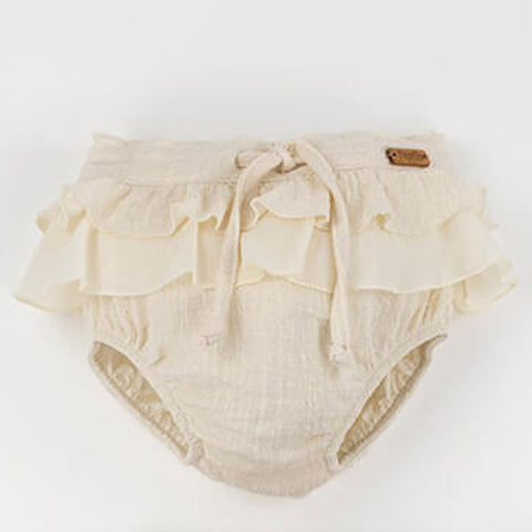 Popelin Off-White Culotte With Double Frill ||52.1