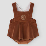 Popelin romper terracotta velvet with straps || 4.5