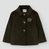 Popelin coat moss green velvet with jacket-style collar || 63.3