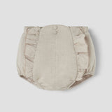 Popelin Sand Linen High Waist Flat Front Culotte ||29.1