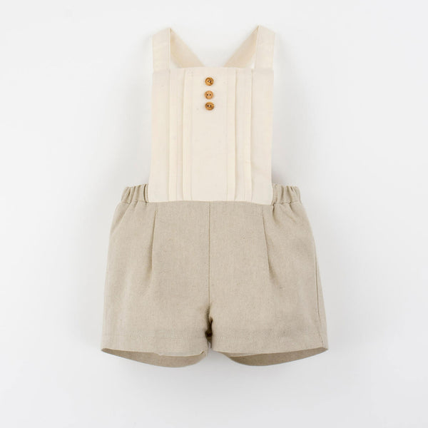 Popelin Sand Oxford Dungarees With Pleat ||10.3