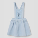 Popelin Blue Short Skirt With Embroidered Bid ||23.3