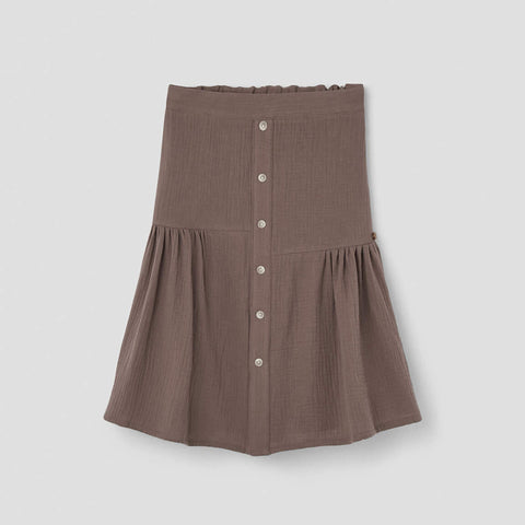 Popelin Brown Midi Skirt ||24.4