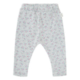 Tocoto Vintage Plush Leggins Flowers Print Vigorous Grey