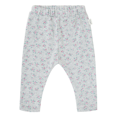 Tocoto Vintage Plush Leggins Flowers Print Vigorous Grey