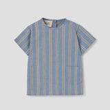 Popelin Blue Striped Shirt With Pocket ||54.6