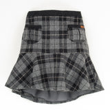 Popelin Grey Check Woollen A-Line Skirt hi