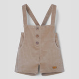 Popelin romper camel corduroy with crossover straps and pockets || 7.1