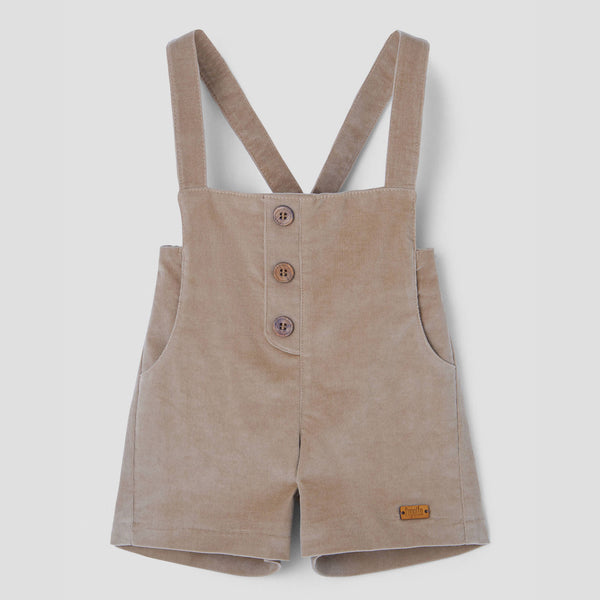 Popelin romper camel corduroy with crossover straps and pockets || 7.1
