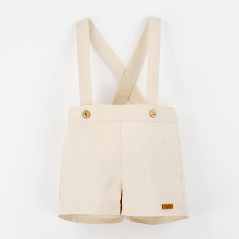 Popelin Off-White Shorts With Straps ||11.1