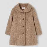Popelin coat camel faux fur with yoke || 61.3