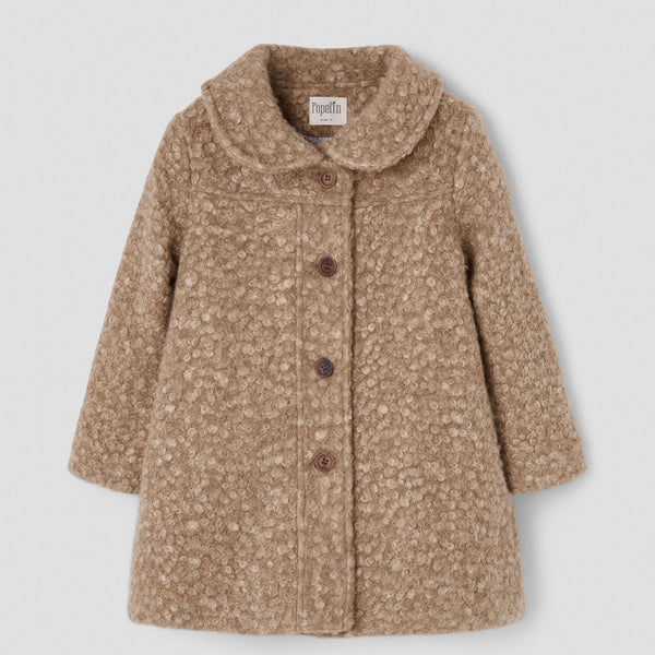 Popelin coat camel faux fur with yoke || 61.3
