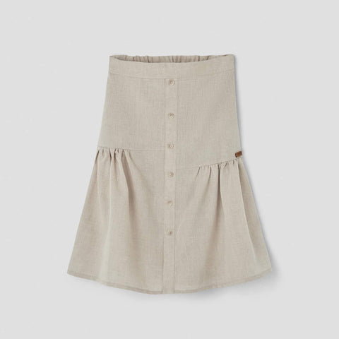 Popelin Sand Linen Midi Skirt ||24.3