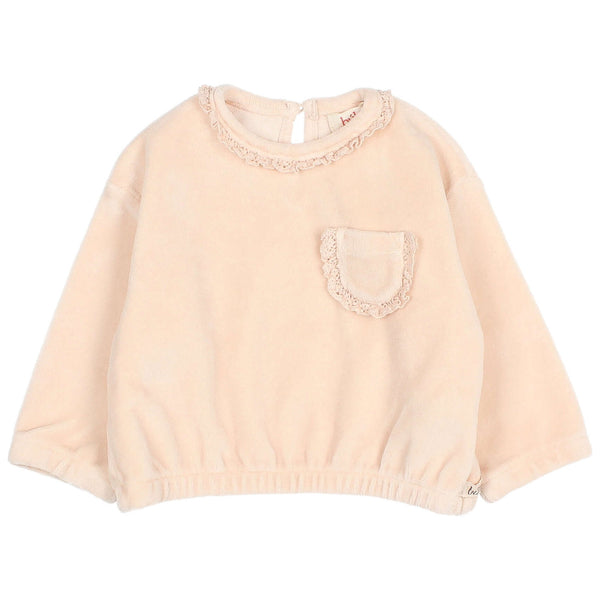Buho BB Velvet Sweatshirt Cream Pink